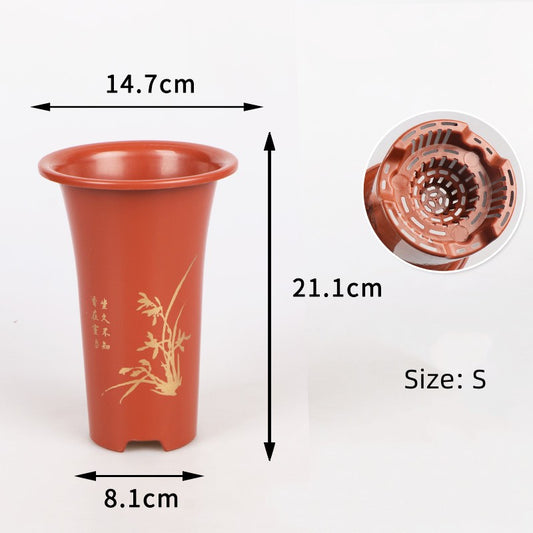 Tall Plastic Chinese Orchid Pot